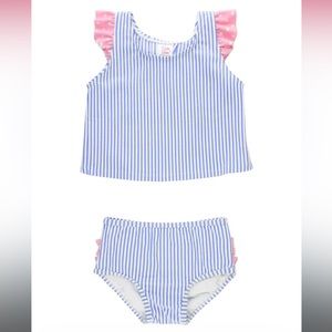 Ruffle Butts Tankini Periwinkle Seersucker 3-6 mo.